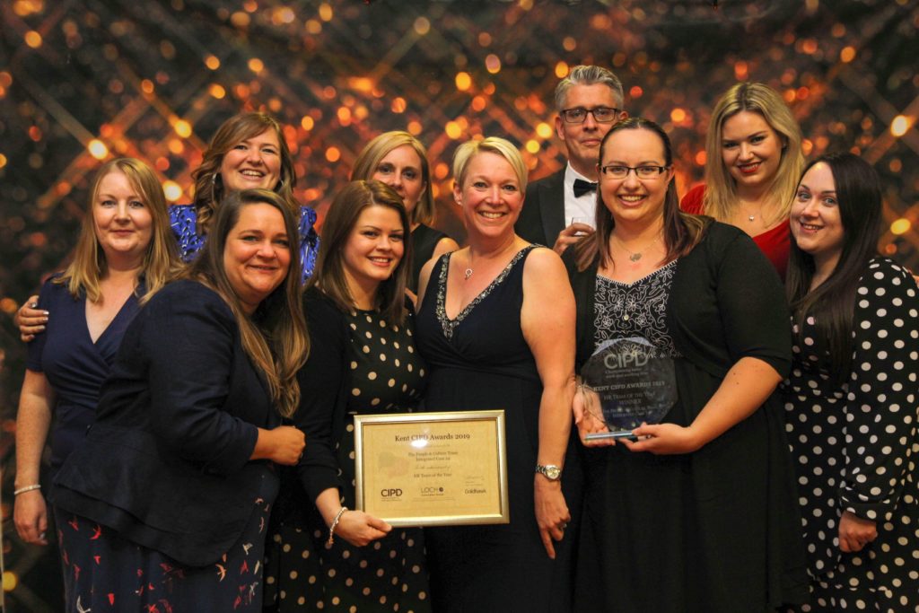 IC24 HR team receiving their Kent CIPD Award 2020