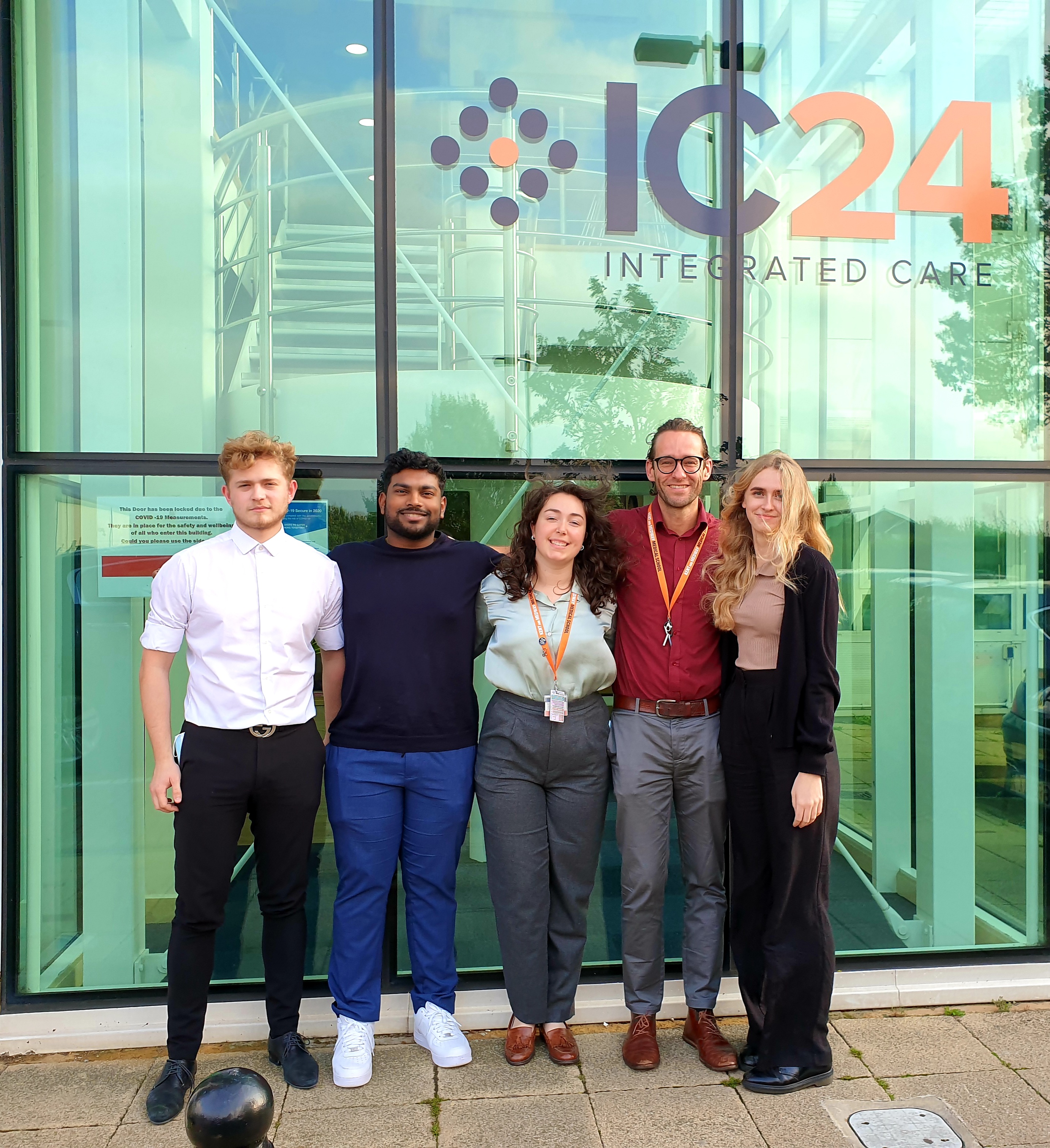 Trainee doctors outside IC24's Ashford Head Office